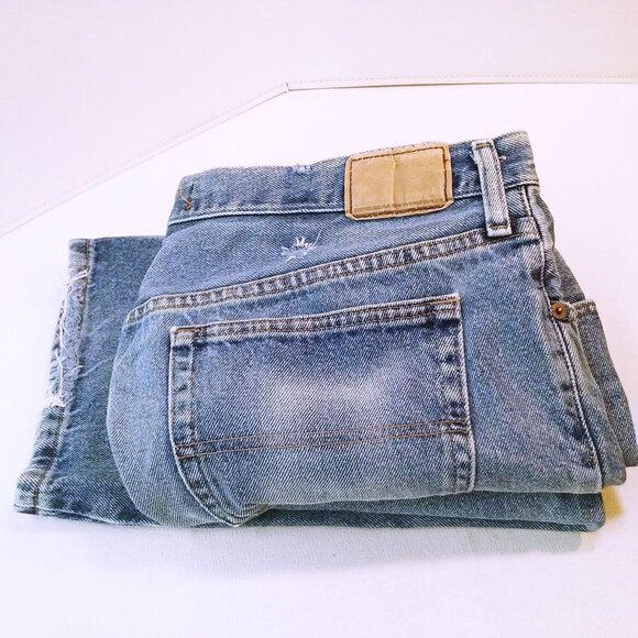 2013 Urban Pipeline UP Denim Jeans Men-38x30 Baggy Wide-Leg Faded Fray Hem Flaws - Picture 7 of 11